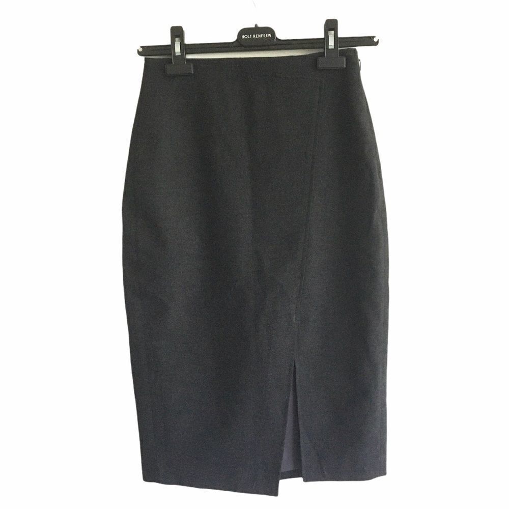 ARITZIA Pencil Skirt Front Slit Charcoal Gray 0